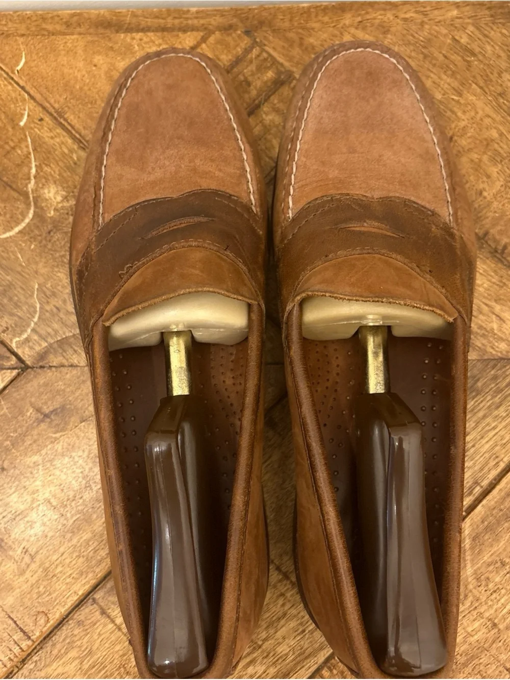 G.H. Bass & Co Weejuns Men’s Brown Leather Penny Loafer Contrast Stitch US 9.5